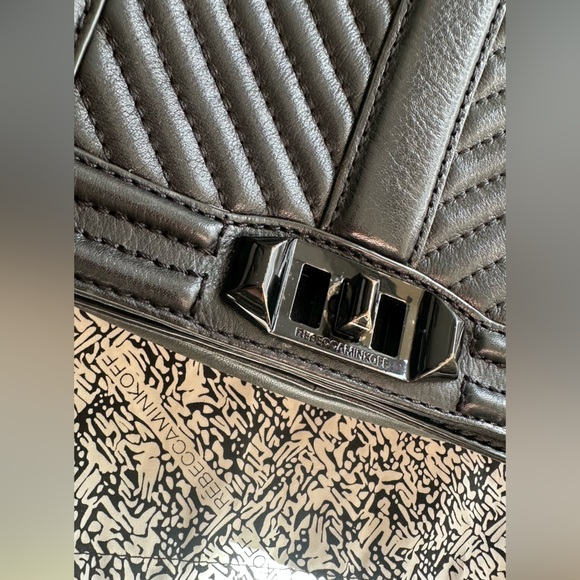 Rebecca Minkoff Chevron Love Small Black Leather Crossbody Bag - Picture 4 of 8